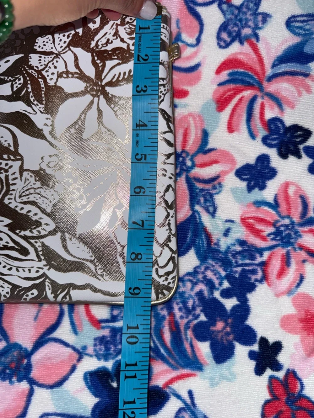 Lilly Pulitzer Gold Floral Zip Around Tablet iPad Folio Organizer + Pouch